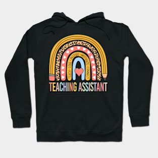 Teaching Assistant 100Th Day Of School Teacher Rainbow Hoodie